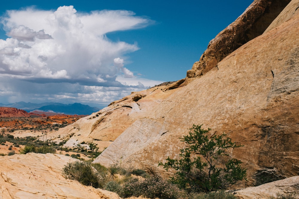 mountains near body of water