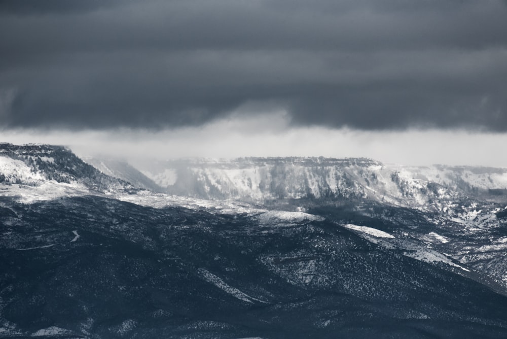 black and white mountains at daytime