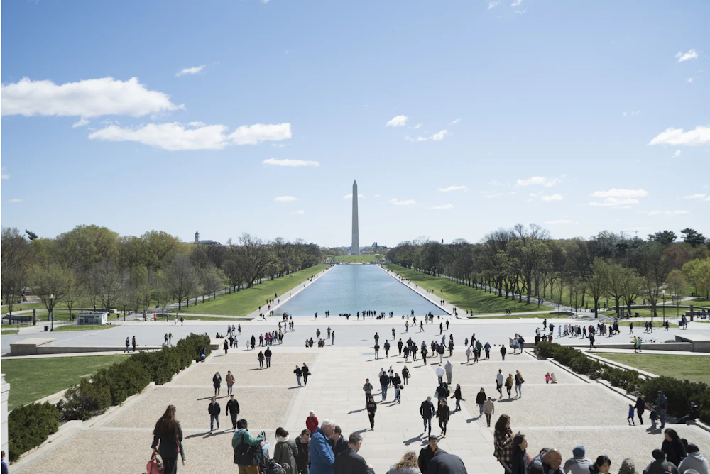 The US Capitol and National Mall in Washington DC on a graduation school trip
