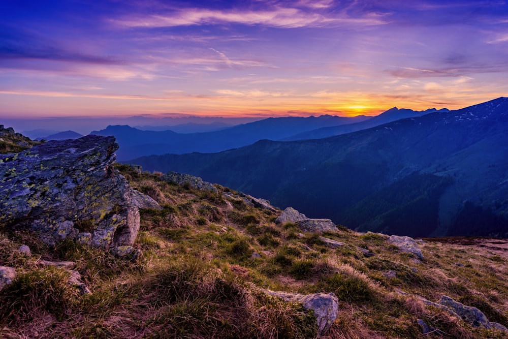 landscape photo of mountains during golden hour