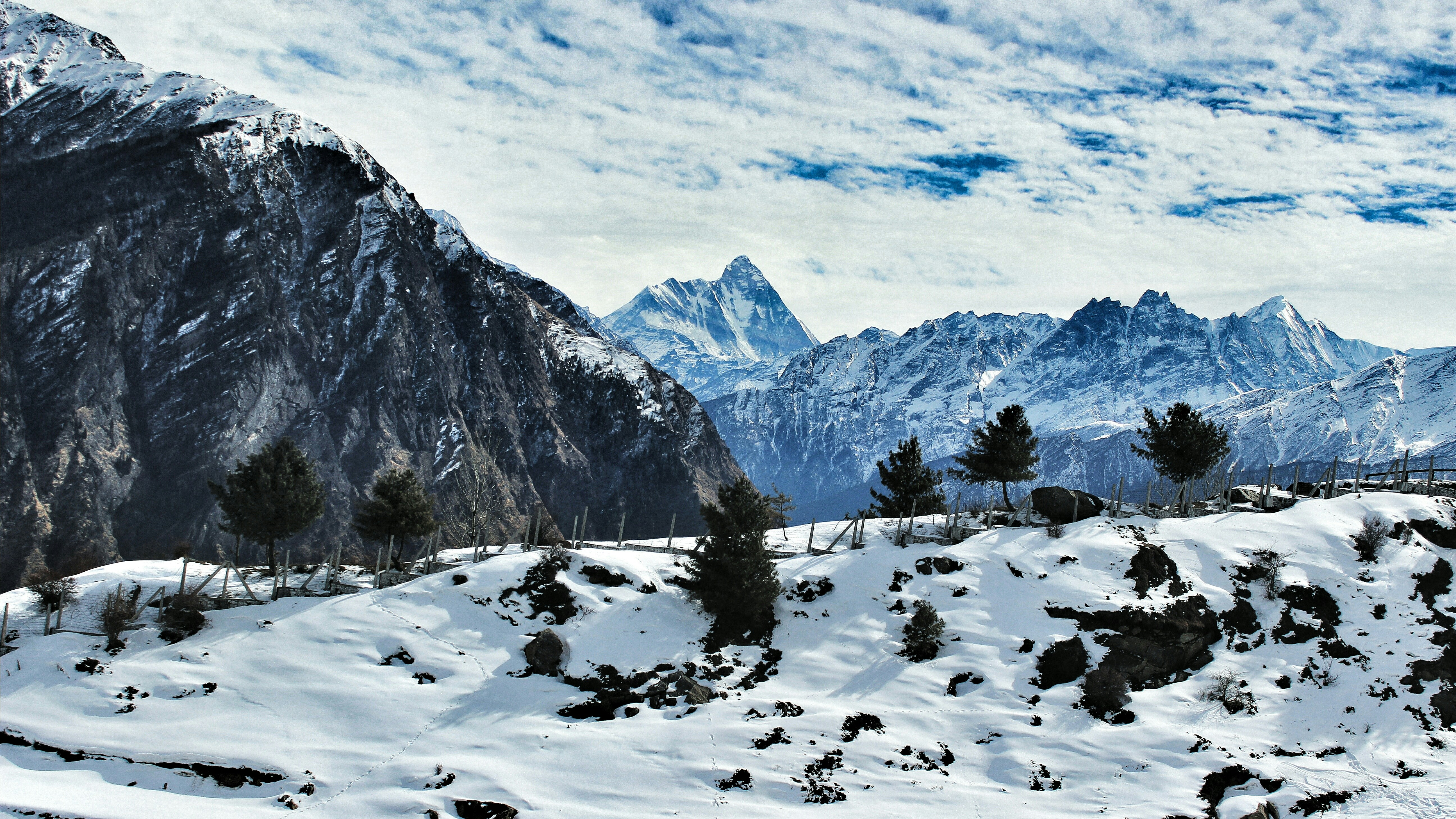 Snow-capped Auli ski slopes