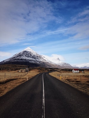 Snowy mountains.