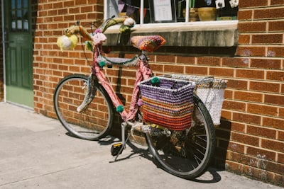 bike parked on brown concrete wall greek revival zoom background