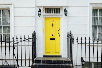 closed yellow door