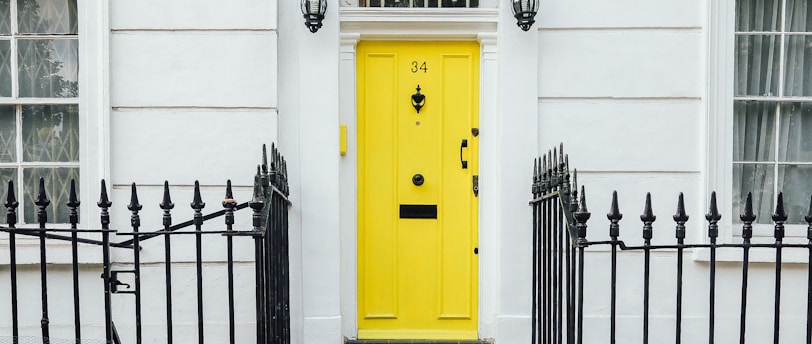 closed yellow door
