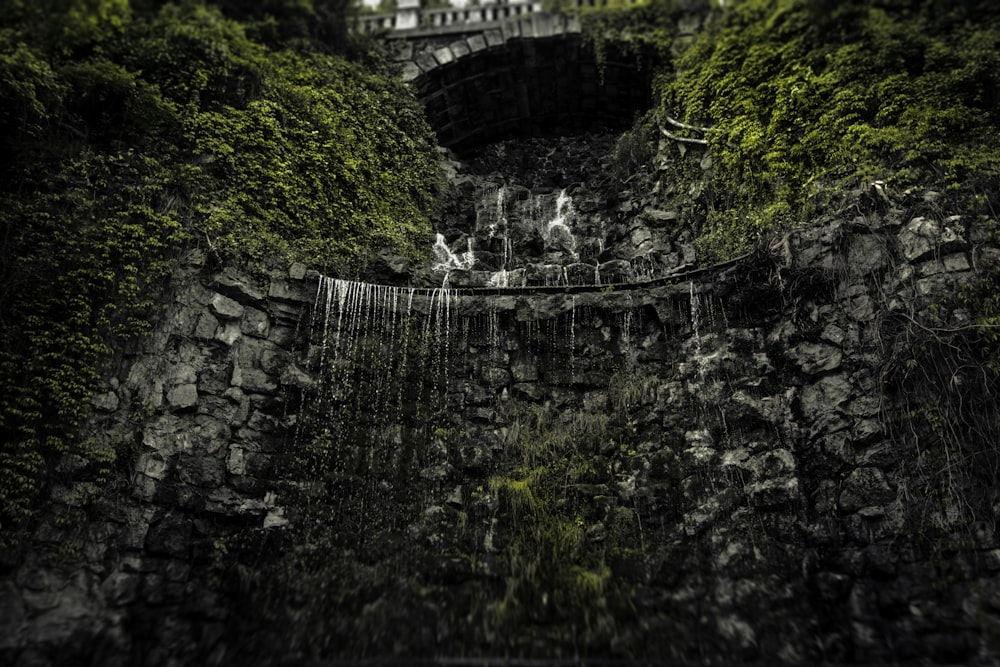 gray concrete bridge over river