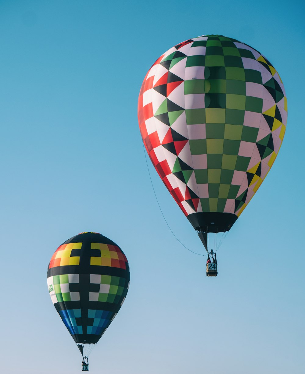 two hot air balloons