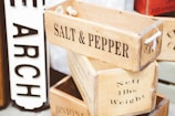 brown wooden salt & pepper container