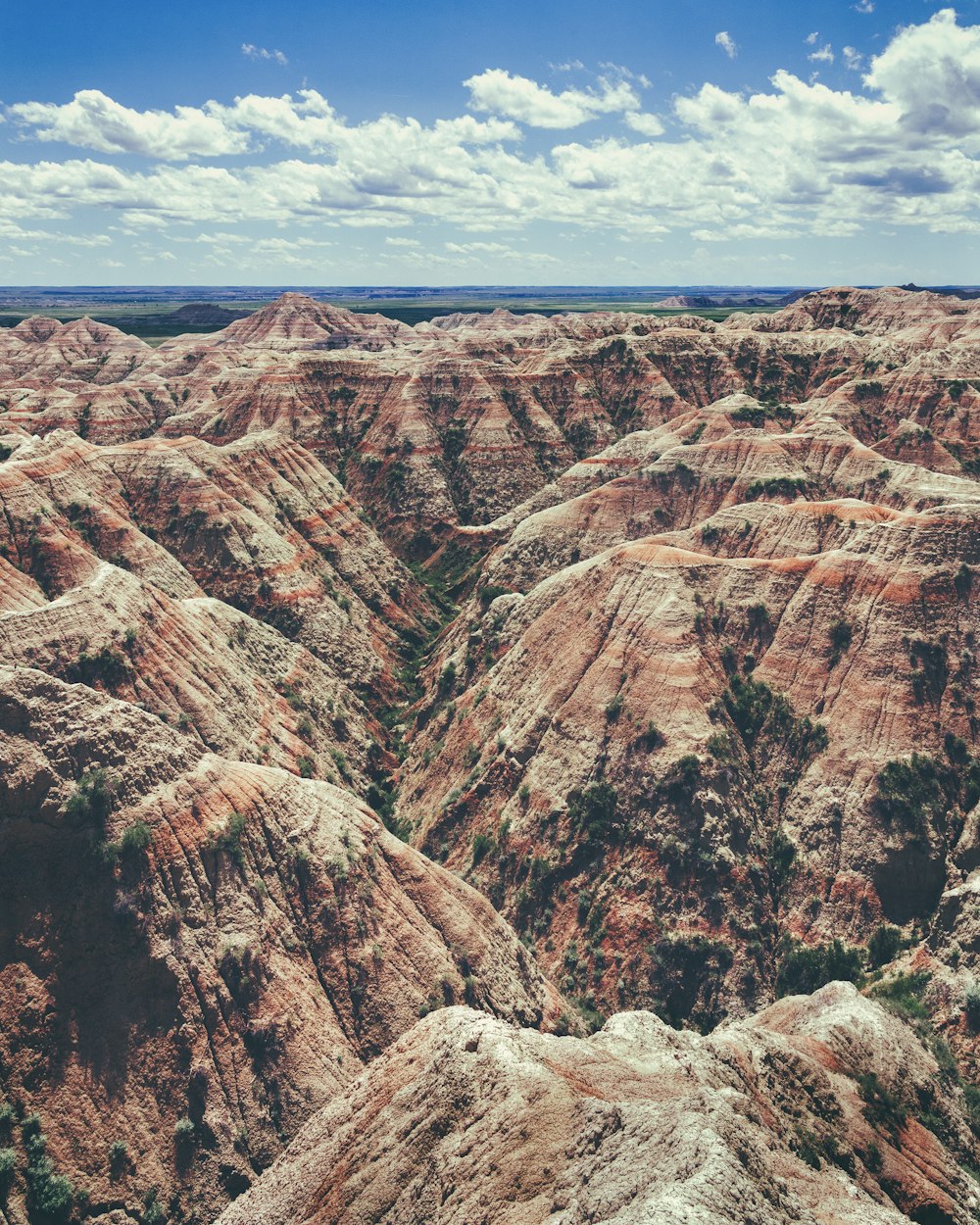 aerial photography of brown rock formation