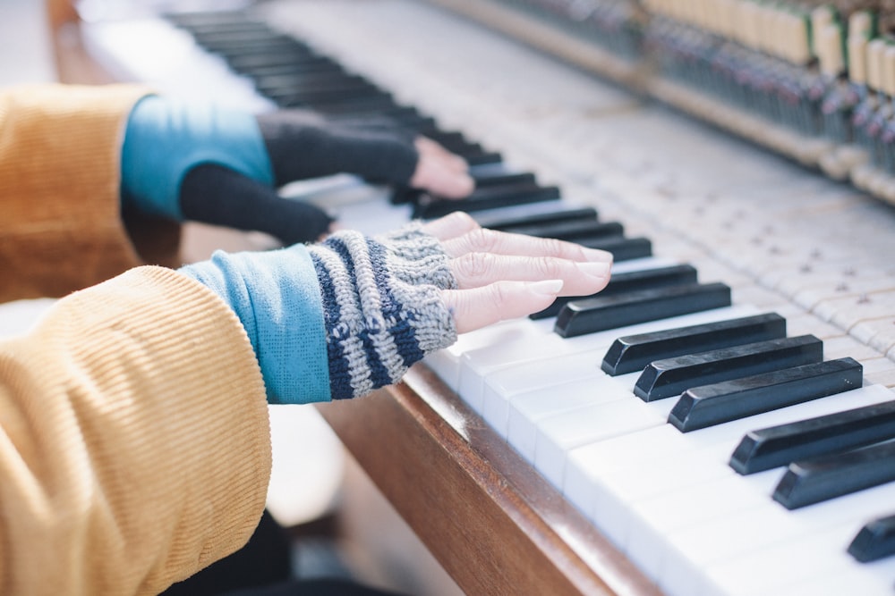 person playing piano