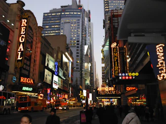 A city street bustling with activity, reflecting the energy behind ShineCity Pros.