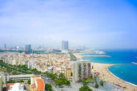 Ariel view of Barceloneta beach