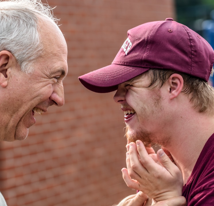 two man laughing at each other