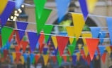 assorted-color pennants