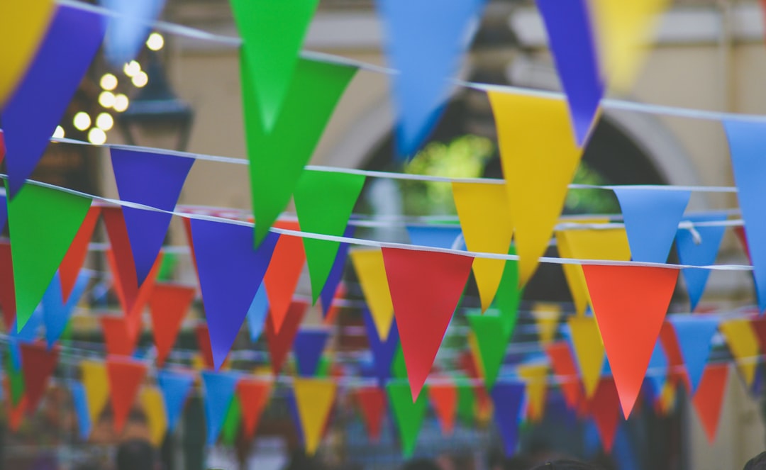 assorted-color pennants