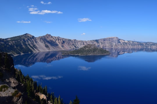 aerial photography of body of water in Crater Lake National Park United States