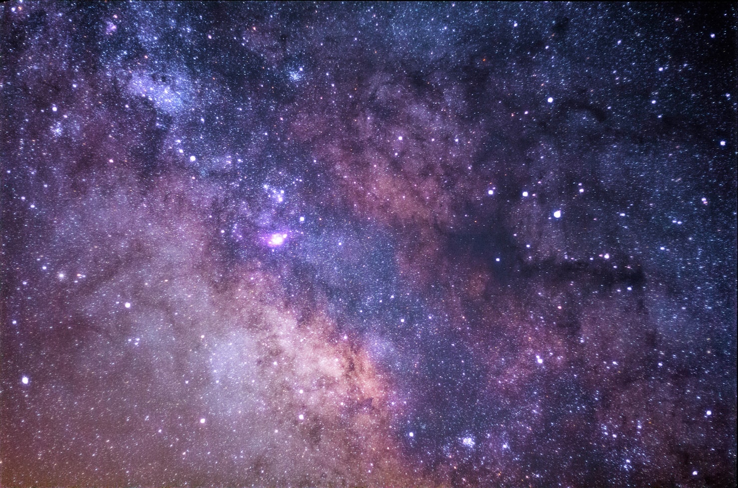 A starfield with various shades of purple