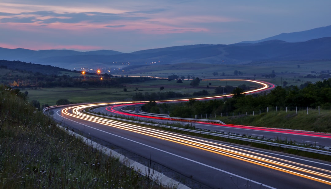 travelers stories about Natural landscape in Car trails on the Highway, Bulgaria