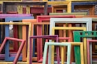 assorted-color wooden frames