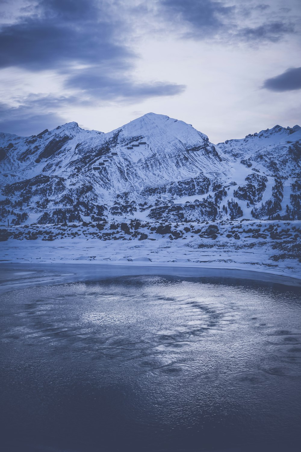 mountain covered in snow