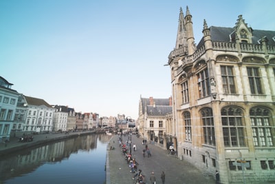 body of water between buildings saint nicholas teams background