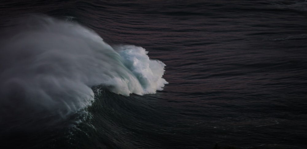 aerial view of ocean wave