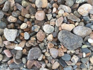 Gravel stones with varying sizes and natural colors