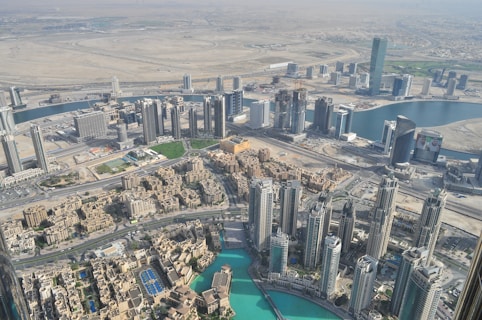top view of buildings