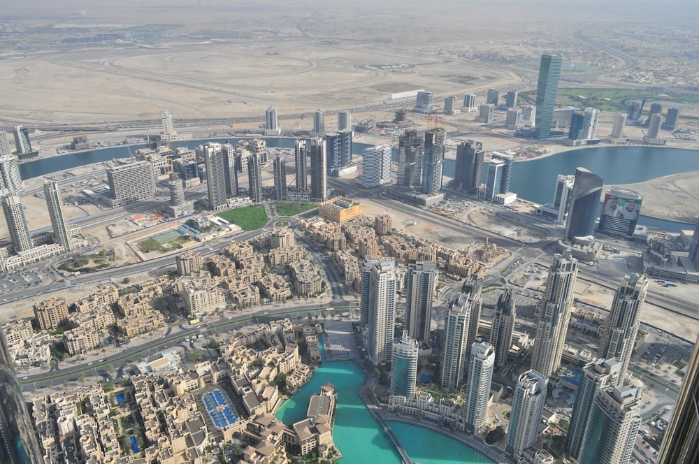 top view of buildings