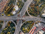 aerial photography of concrete roads