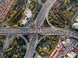 aerial photography of concrete roads
