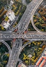 aerial photography of concrete roads