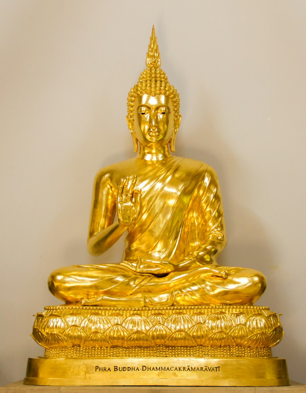 A golden religious statue.