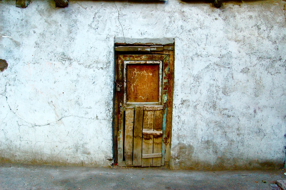 brown wooden closed door