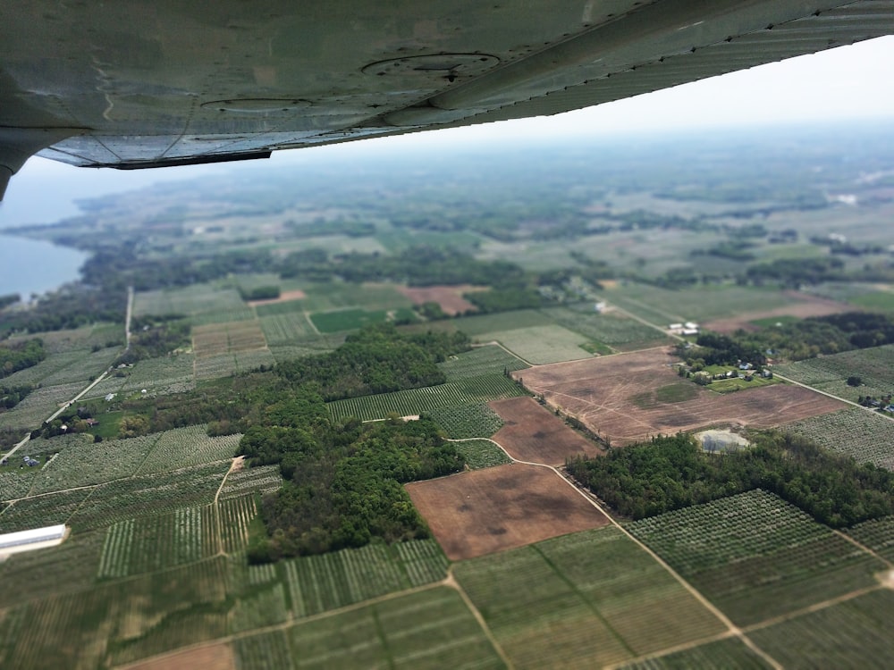 Photographie aérienne d’un champ vert