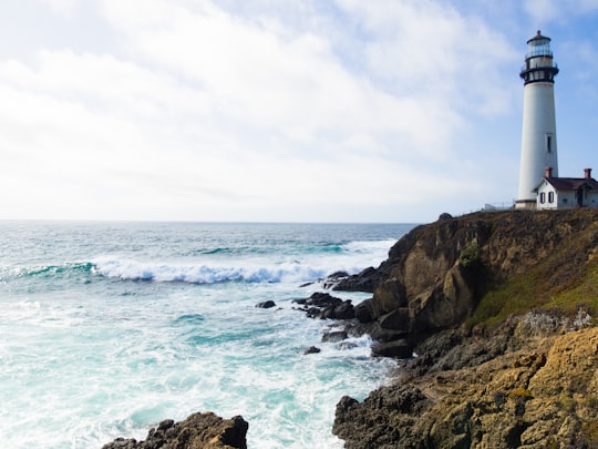 photo of lighthouse on cliff in Pigeon Point Light Station State Historic Park United States