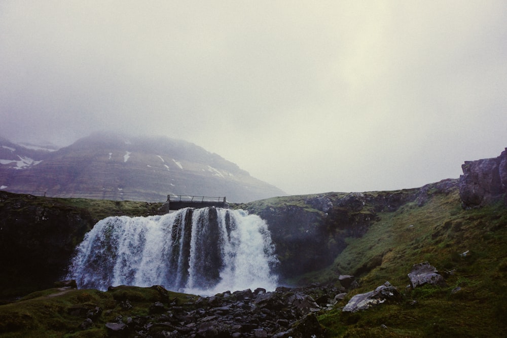 landscape photo of waterfalls