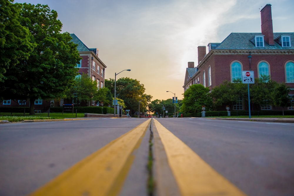 worm's-eye view of road