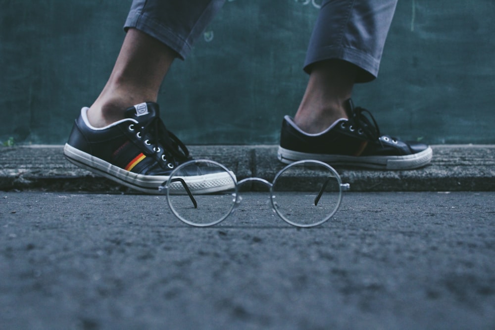 eyeglasses with silver frames