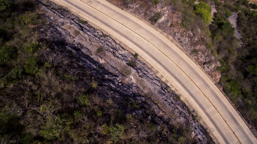 aerial photography of road