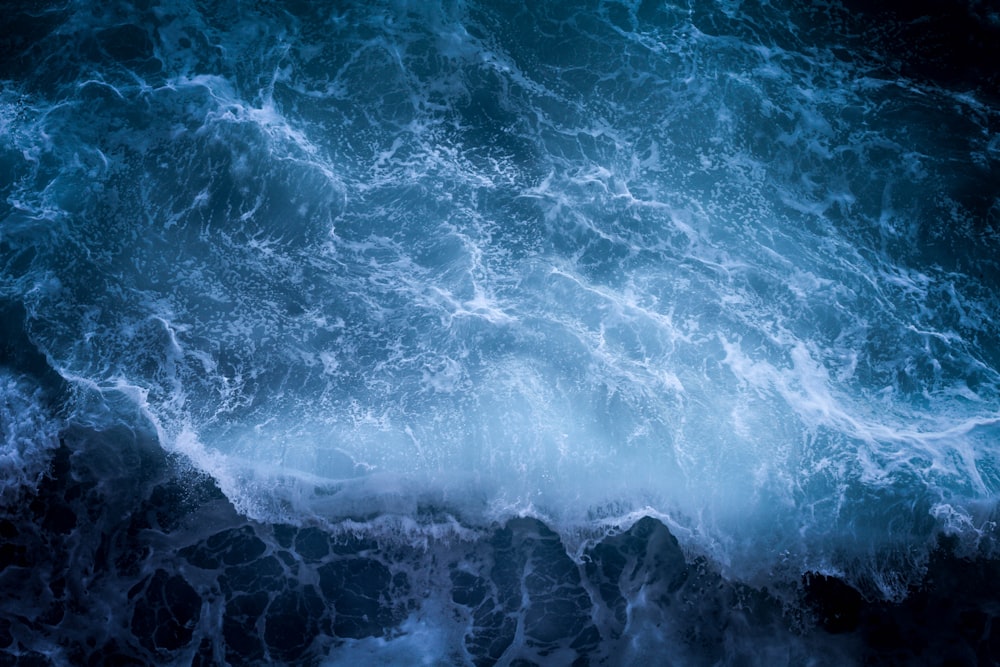 aerial view of ocean waves