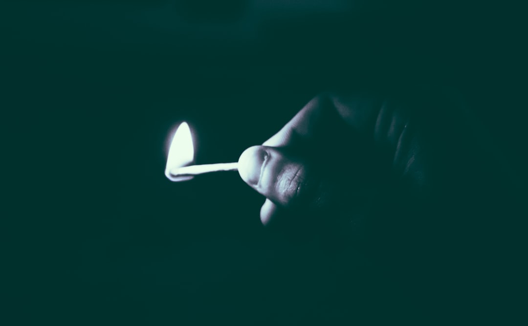 lighted match stick photography