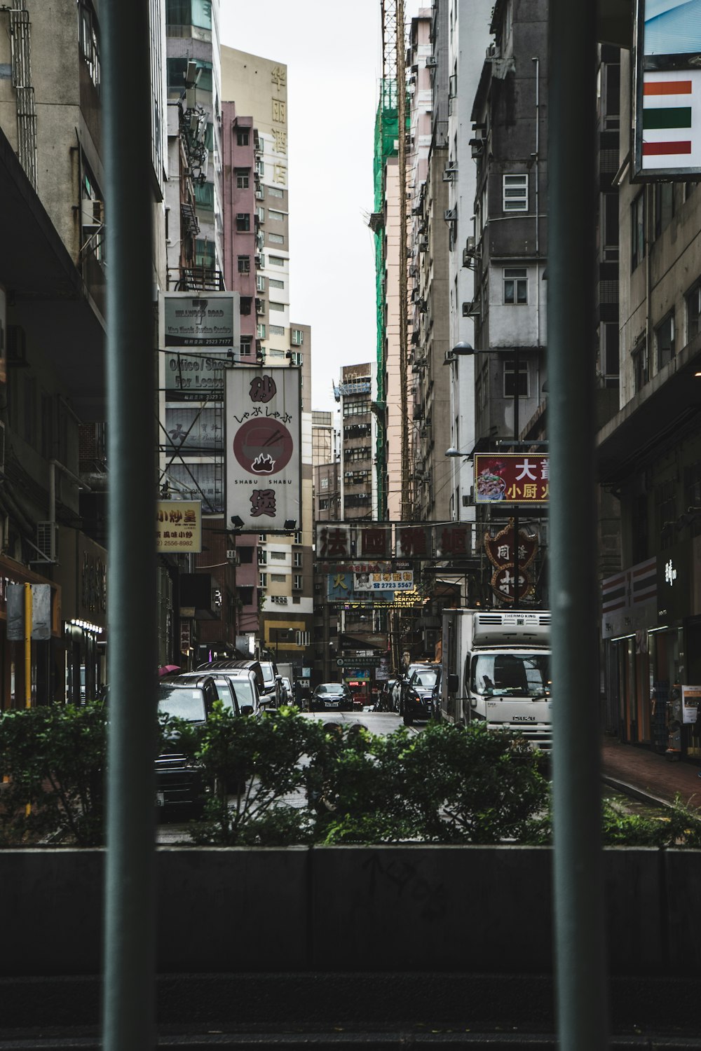 vehicles parked on road