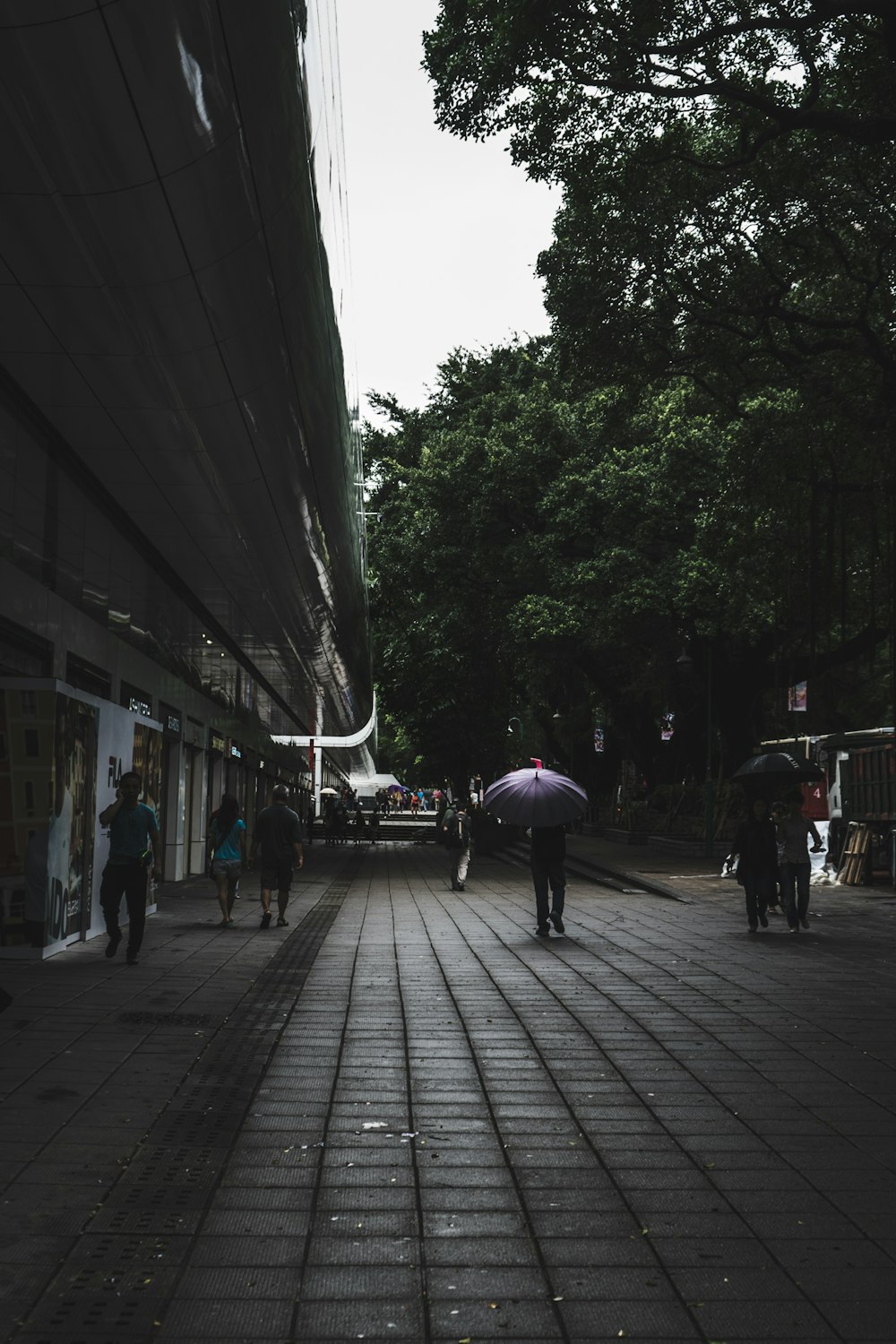 people walking near road beside buildings