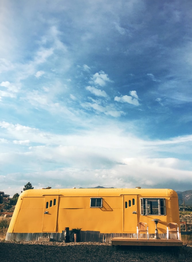 a trailer home in Taos, New Mexico