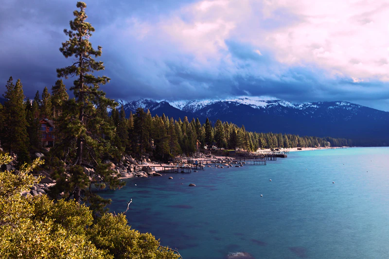 Lake Tahoe and Sierra Nevada mountains