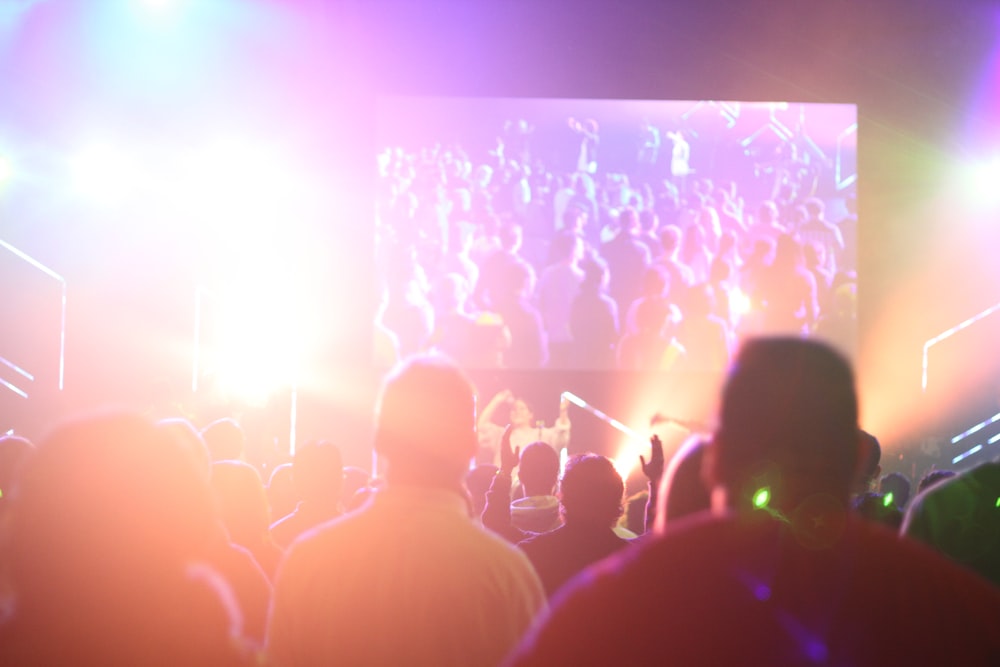 group of people having a party inside dark room with light effects