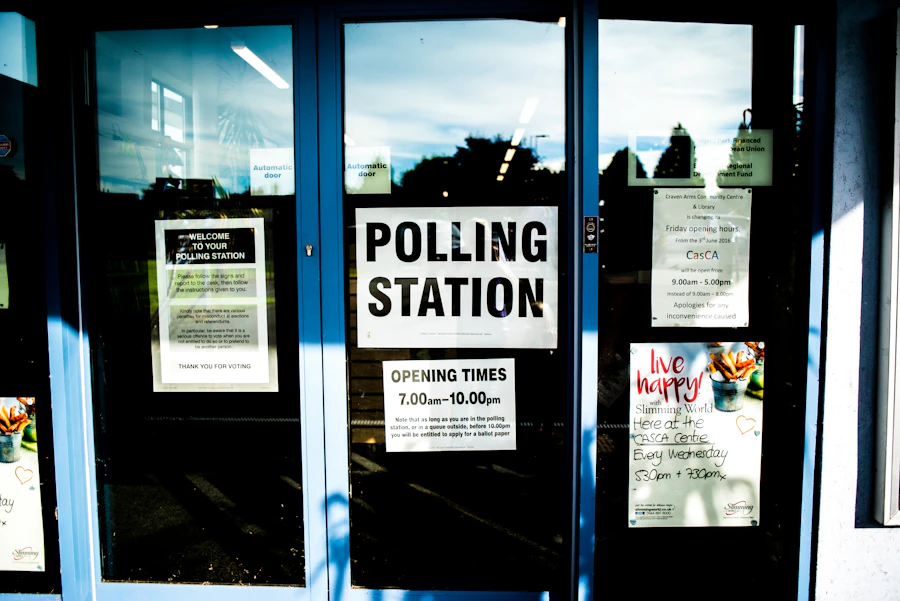 Polling station sign