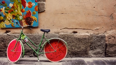 bicycle beside wall unique zoom background