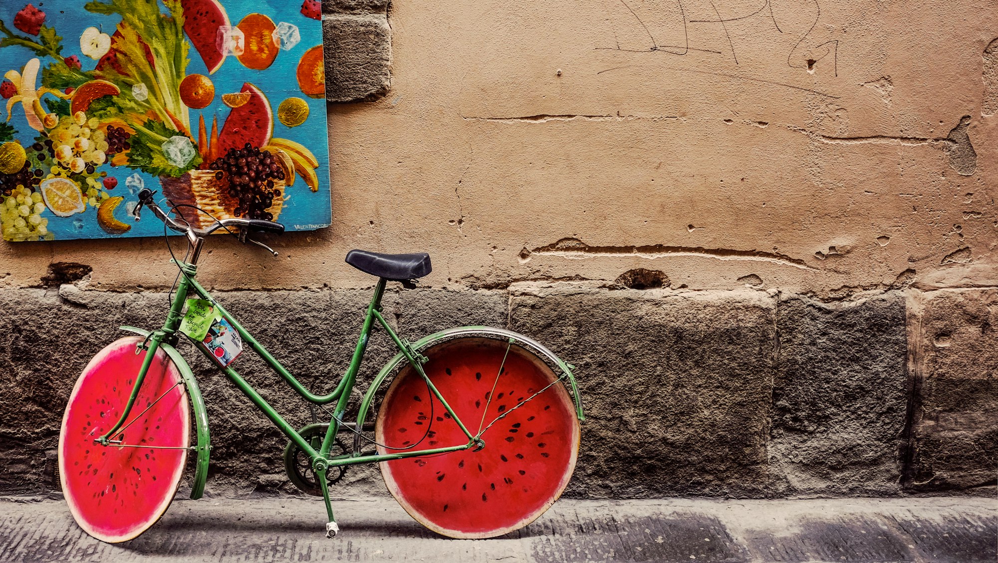 Unique watermelon bicycle